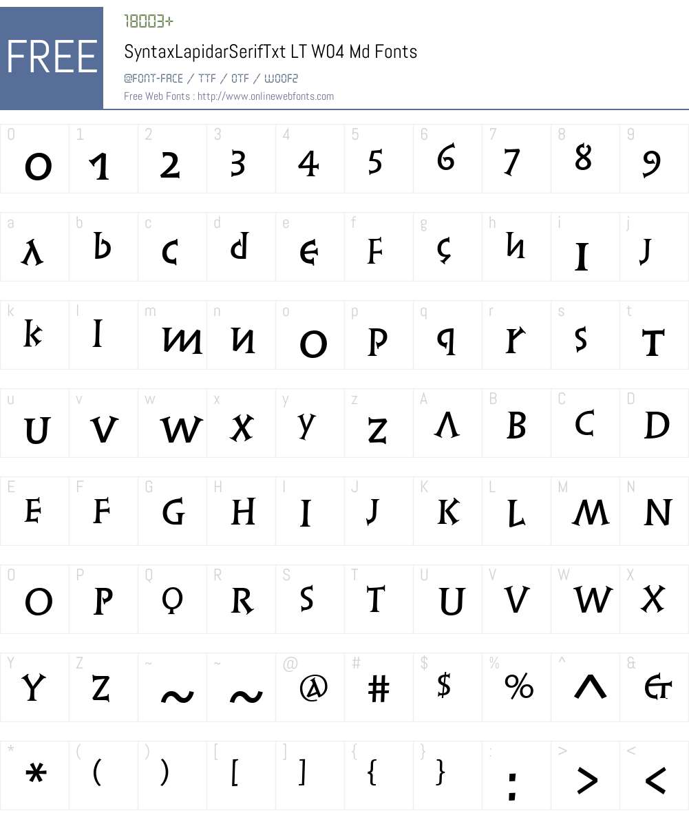 Linotype Syntax Lapidar Serif Text Font Screenshots