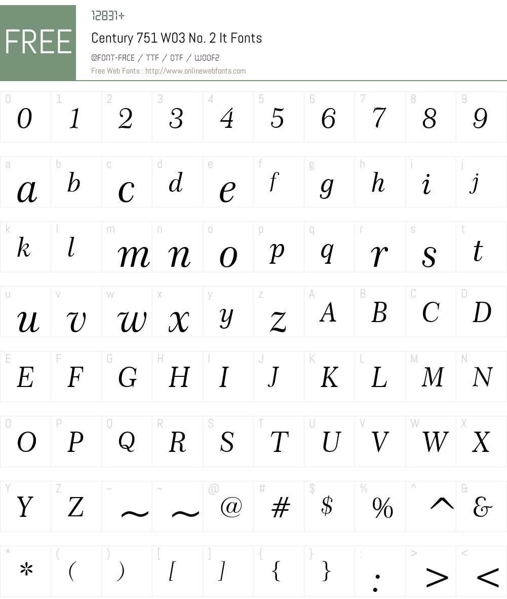 Century 751 Font Screenshots