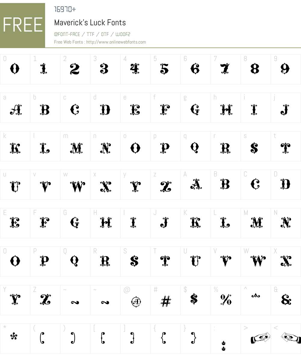 Maverick's Luck Font Screenshots