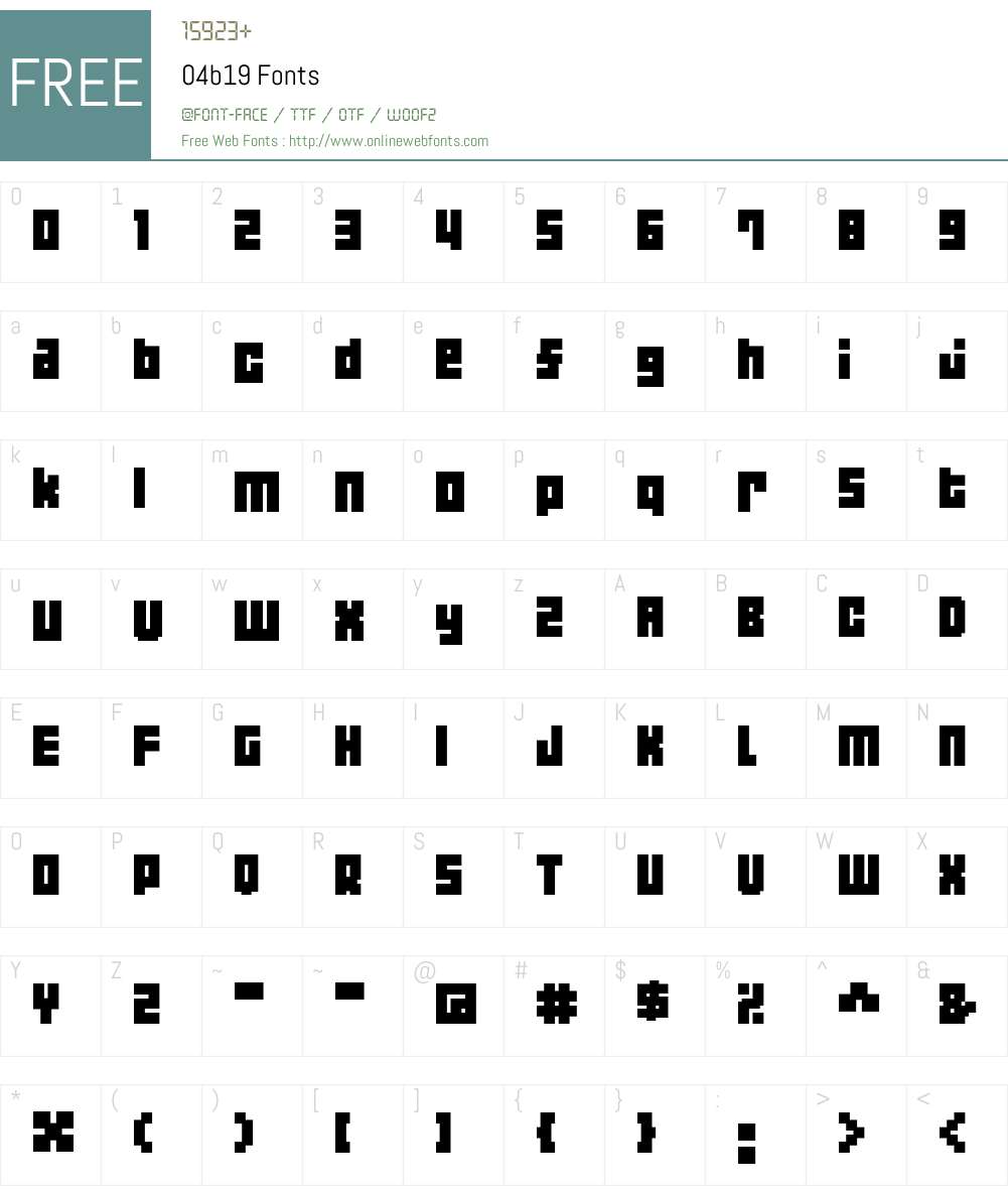 04b19 Font Screenshots