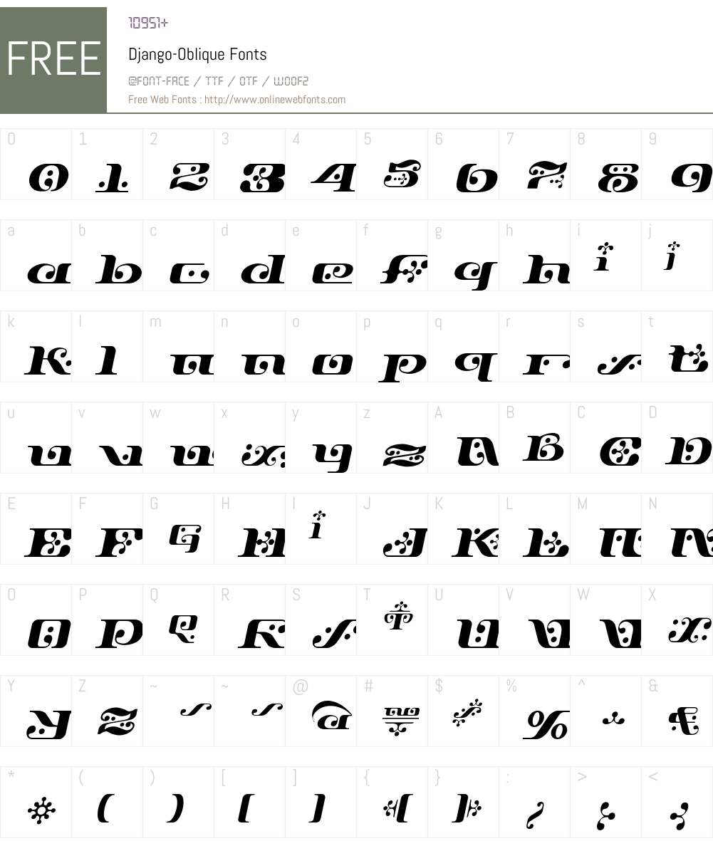 Django Font Screenshots