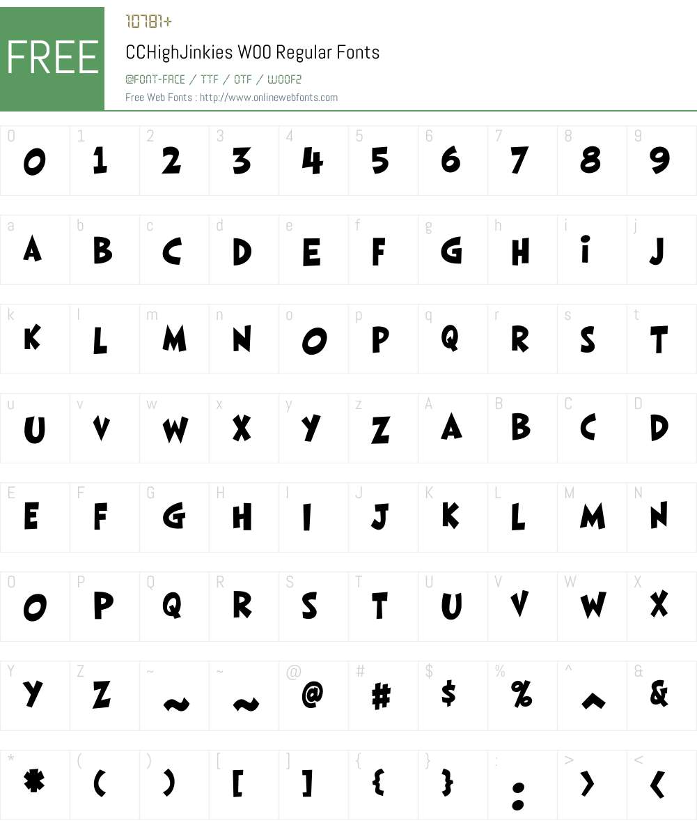 CCHighJinkiesW00-Regular Font Screenshots
