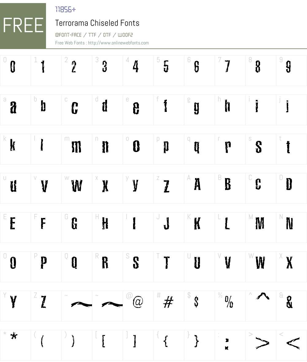 Terrorama Chiseled Font Screenshots