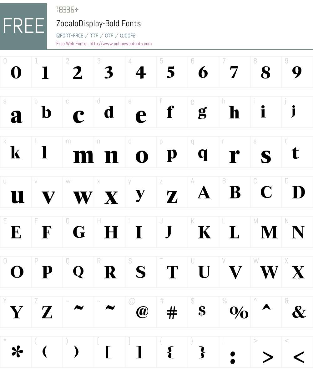ZocaloDisplay Bold Font Screenshots