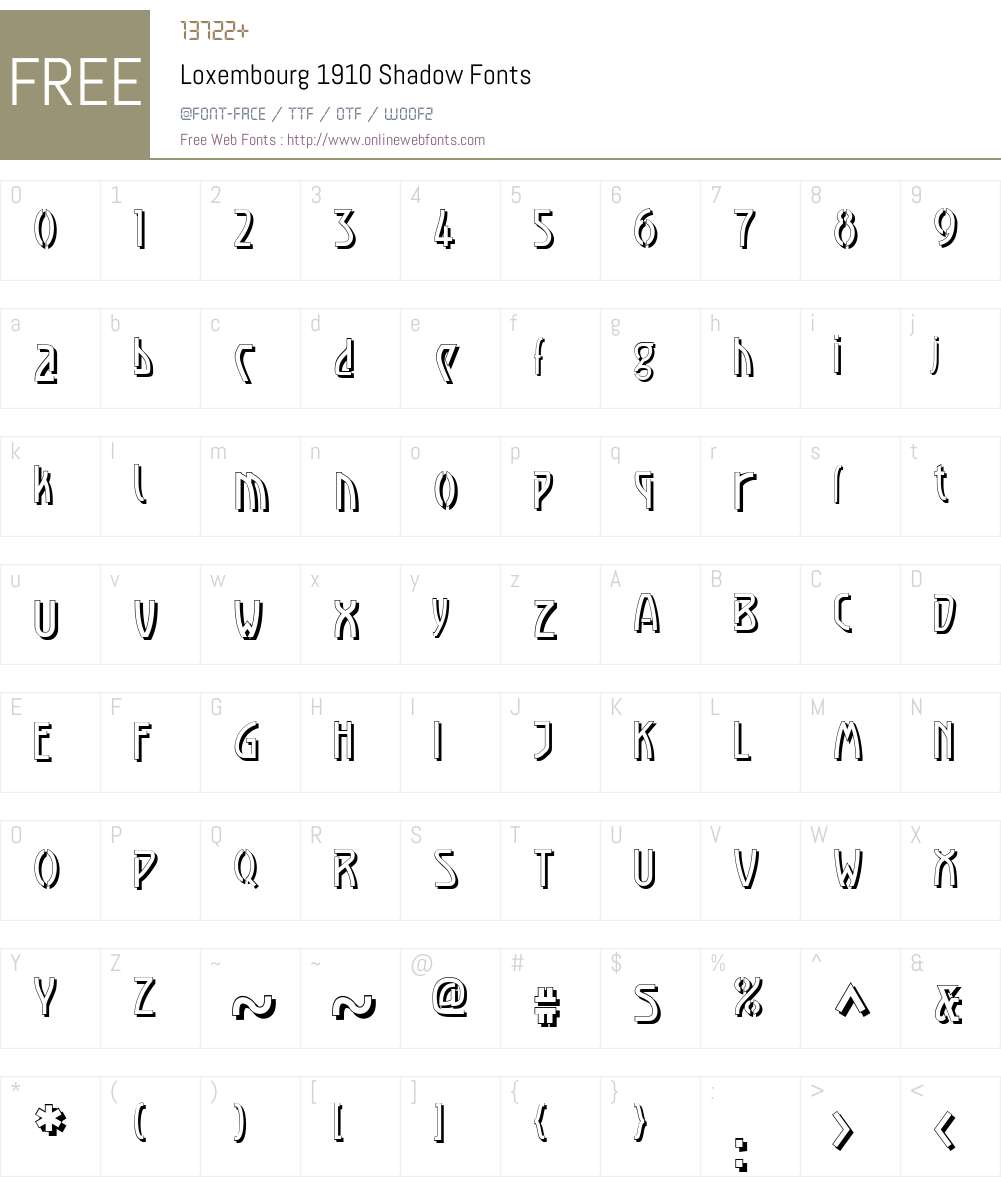Loxembourg 1910 Shadow Font Screenshots