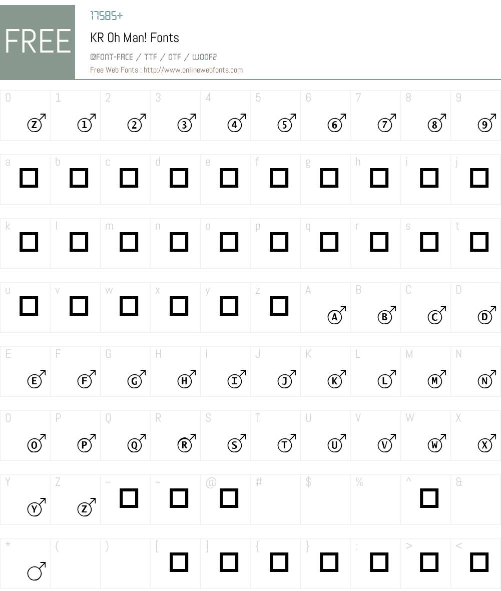 KR Oh Man! Font Screenshots