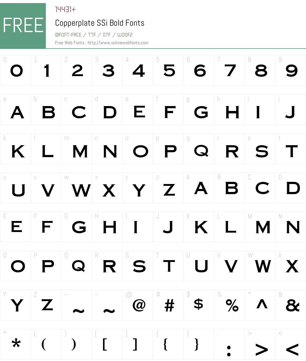 Copperplate SSi Font Screenshots