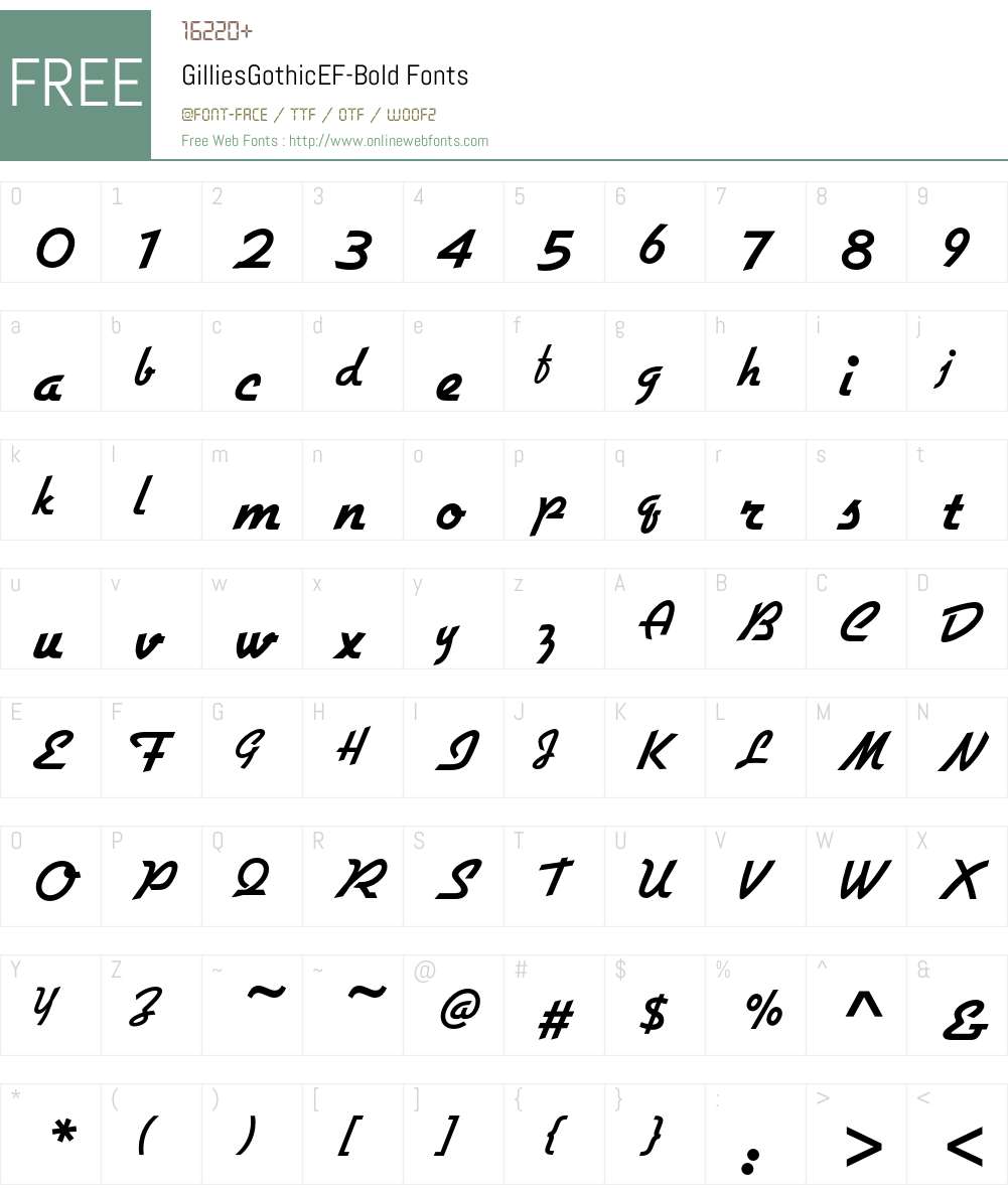 GilliesGothicEF Font Screenshots