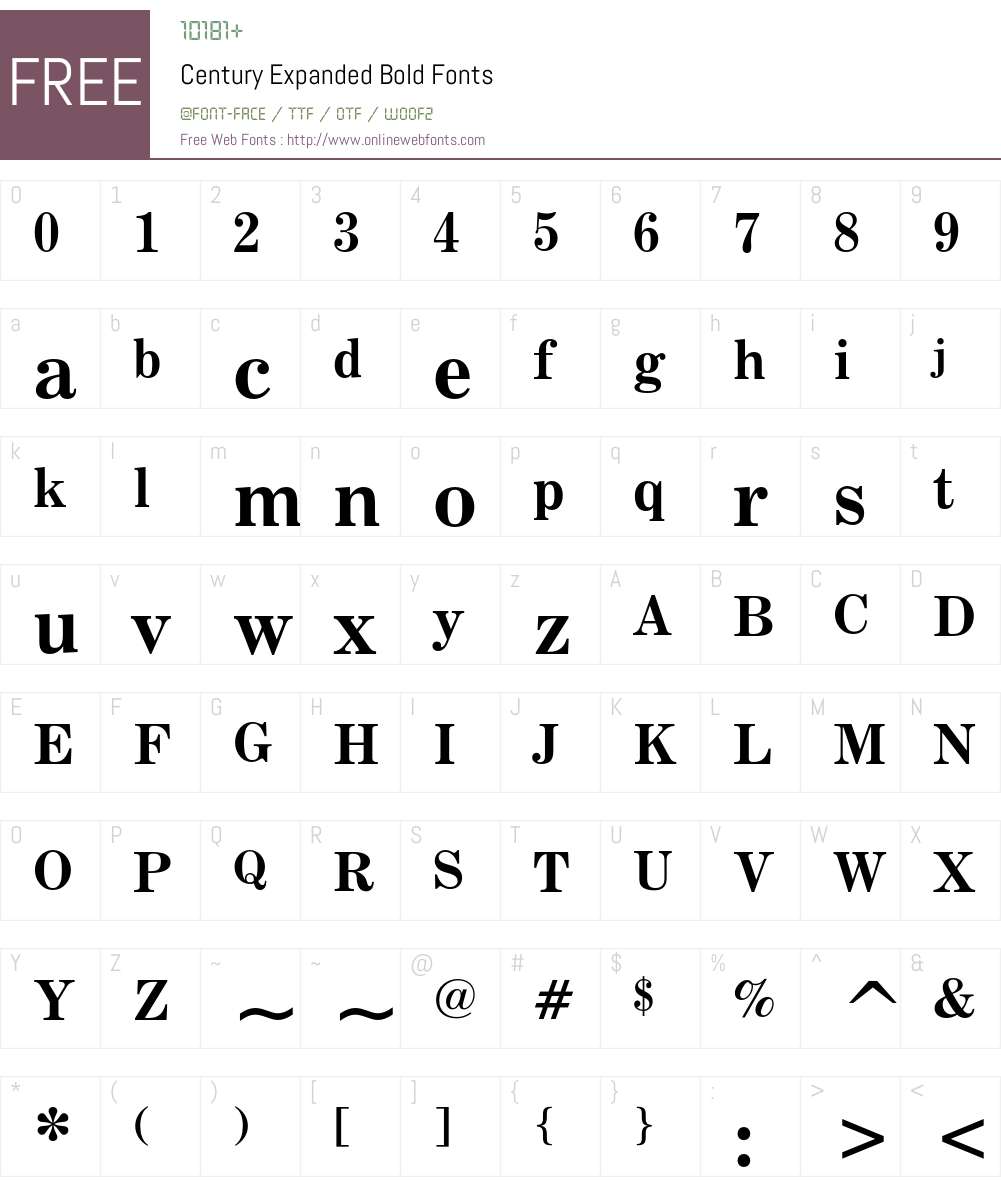 Century Expanded Font Screenshots