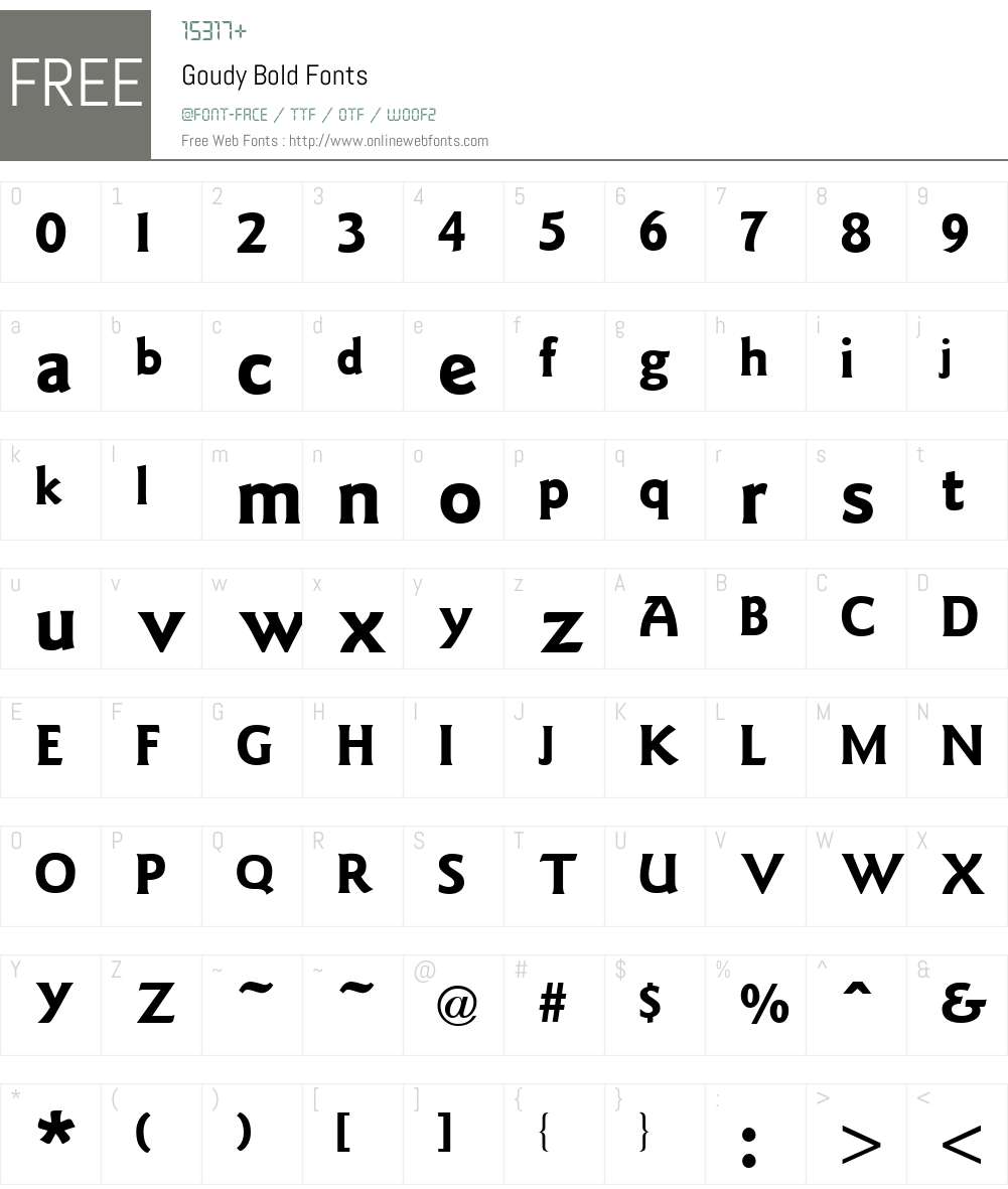 Goudy Font Screenshots