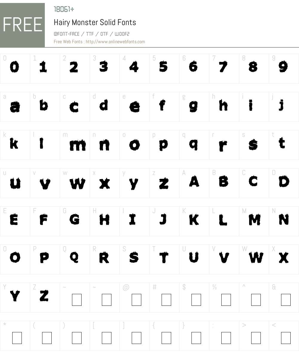 Hairy Monster Solid Font Screenshots