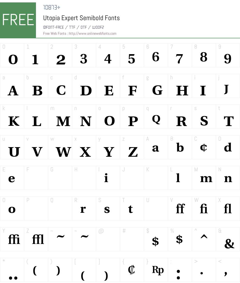 Utopia Font Screenshots