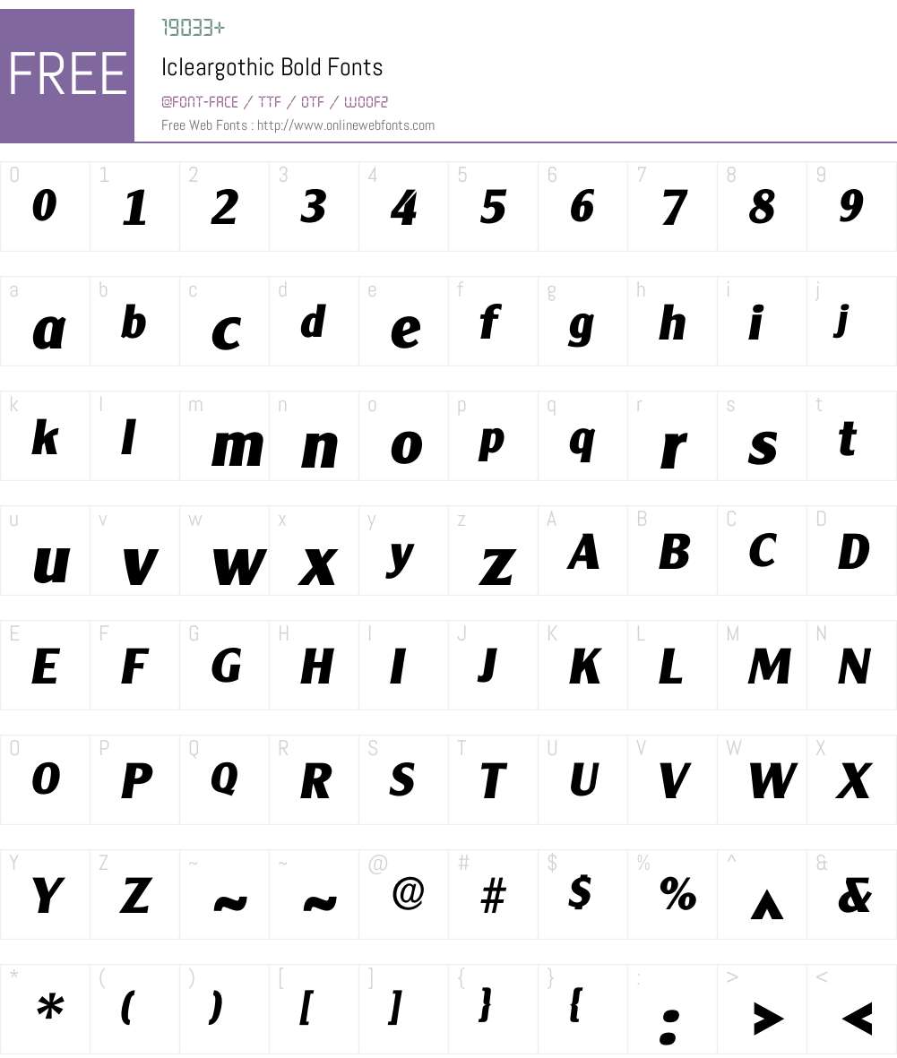 Icleargothic Font Screenshots