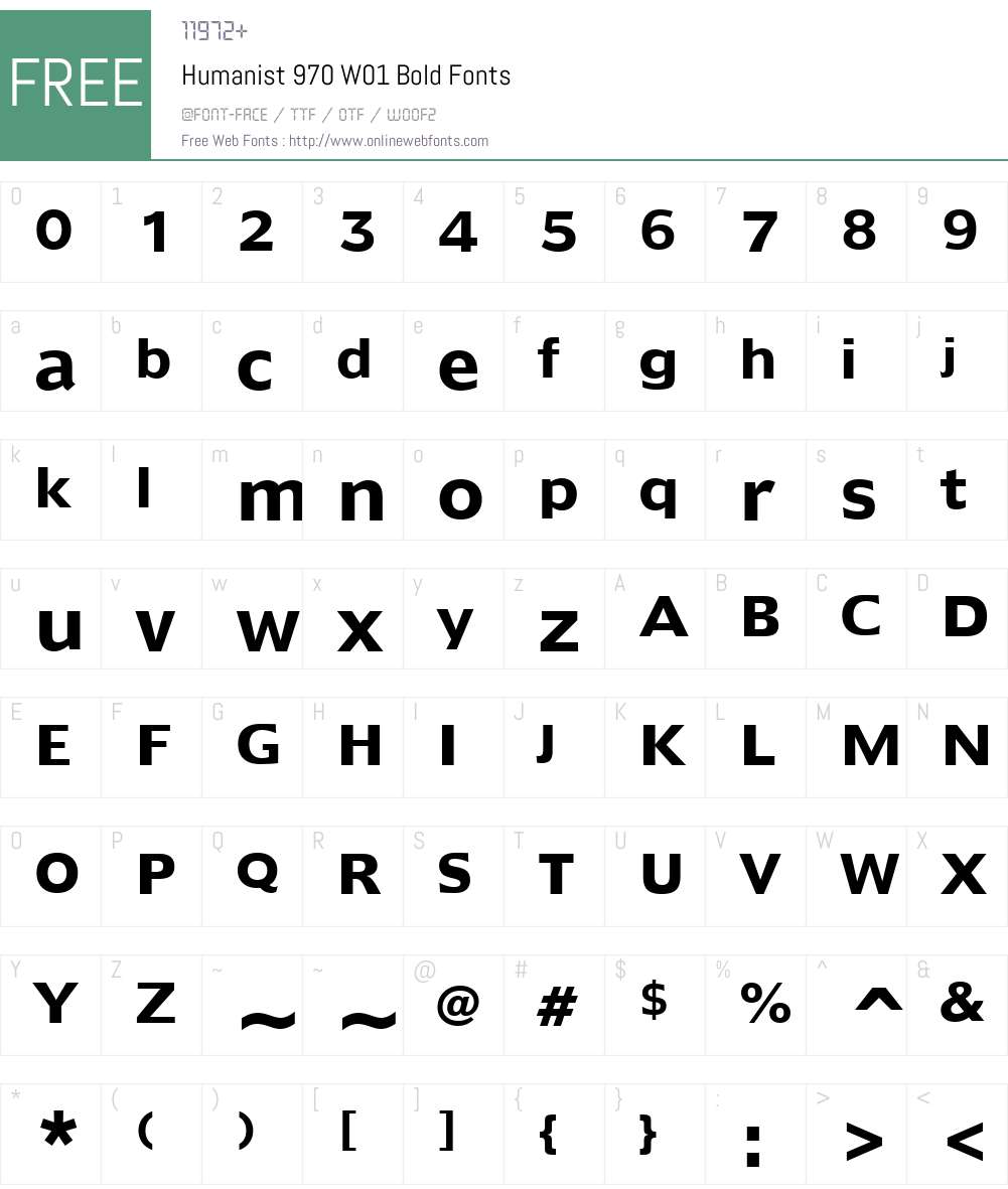 Humanist970W01-Bold Font Screenshots