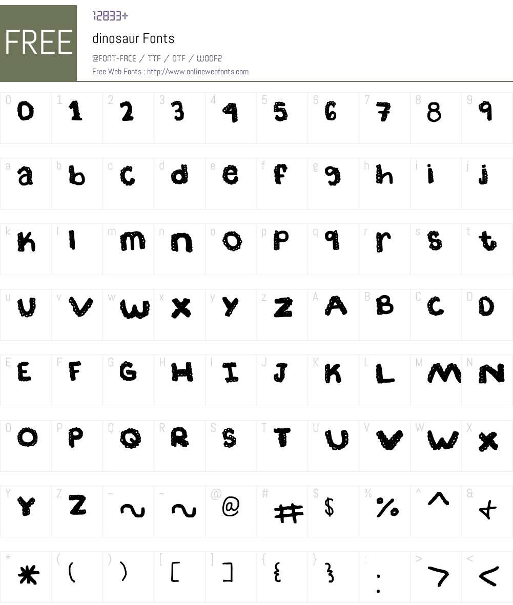 dinosaur Font Screenshots