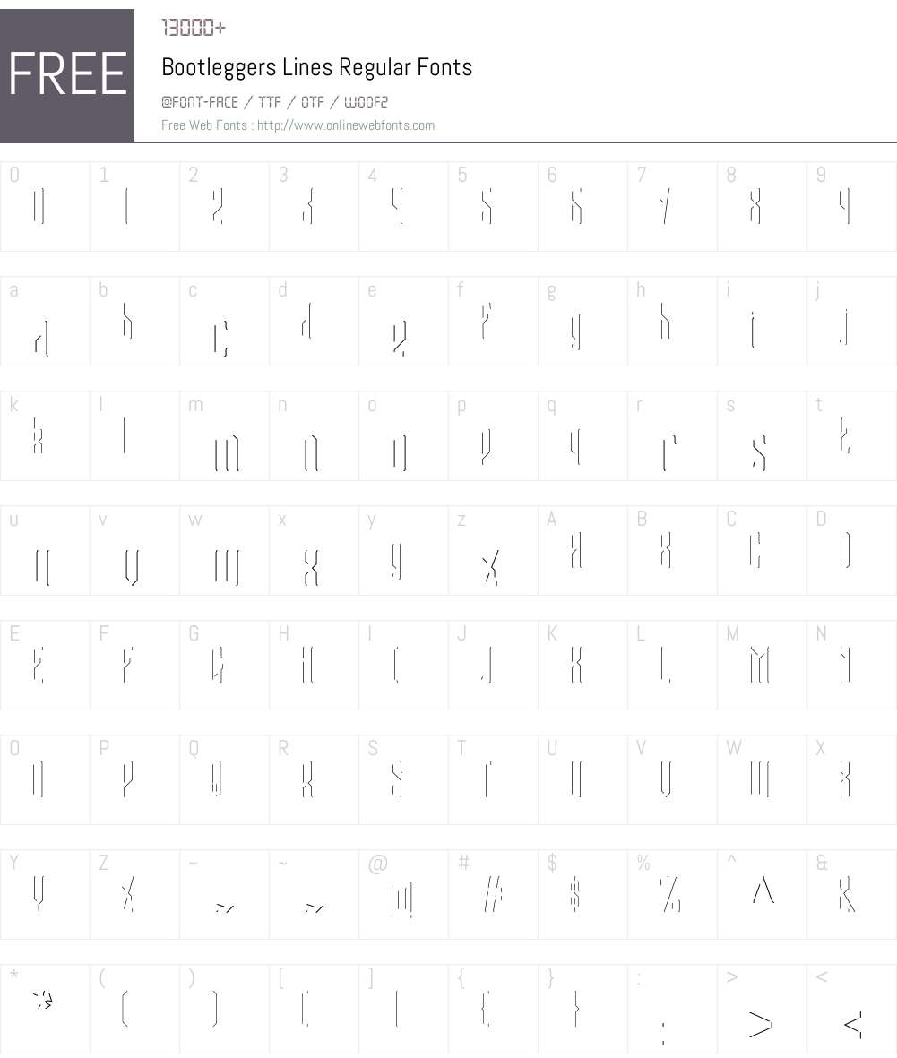 Bootleggers Lines Font Screenshots