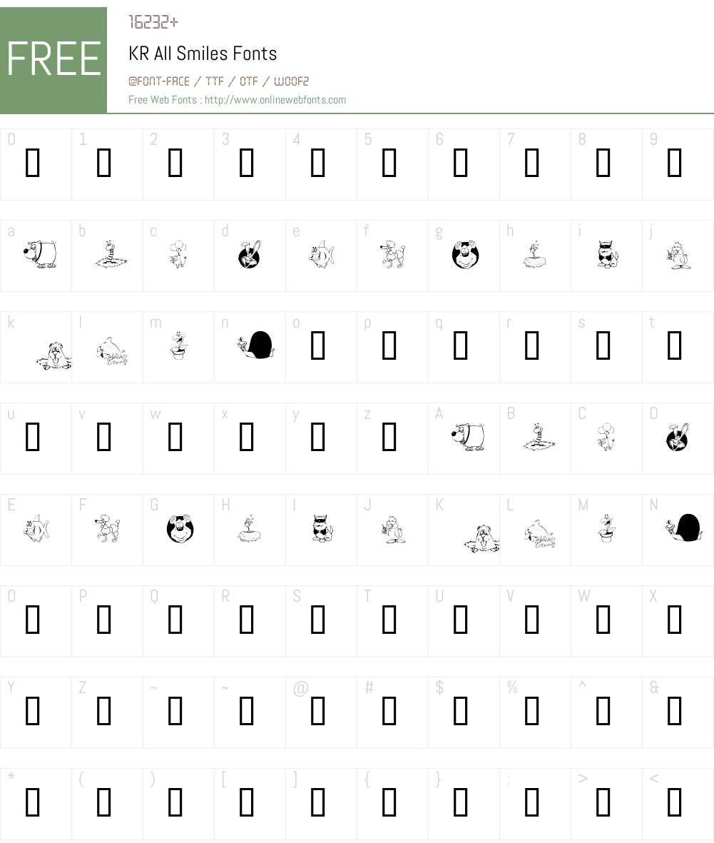 KR All Smiles Font Screenshots
