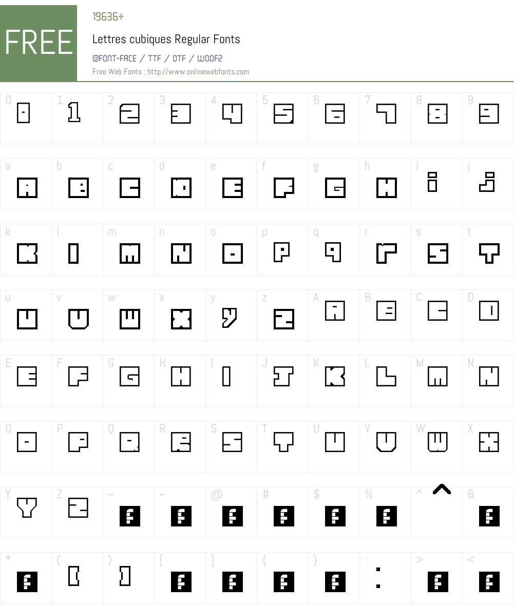 Lettres cubiques Font Screenshots