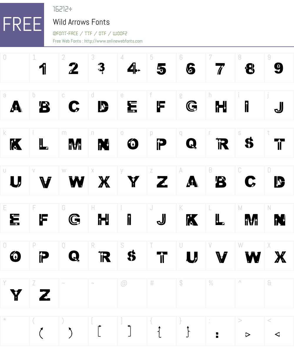 Wild Arrows Font Screenshots