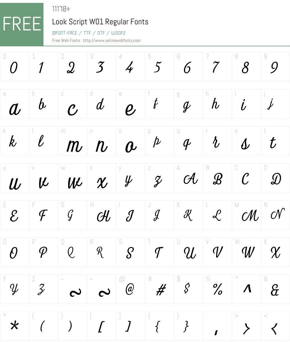 LookScriptW01-Regular Font Screenshots
