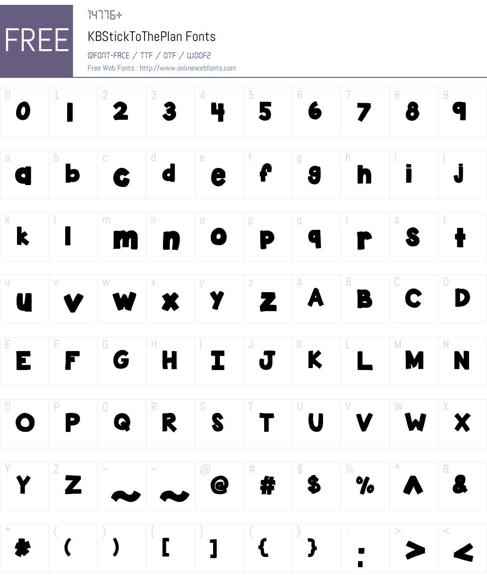 KBStickToThePlan Font Screenshots