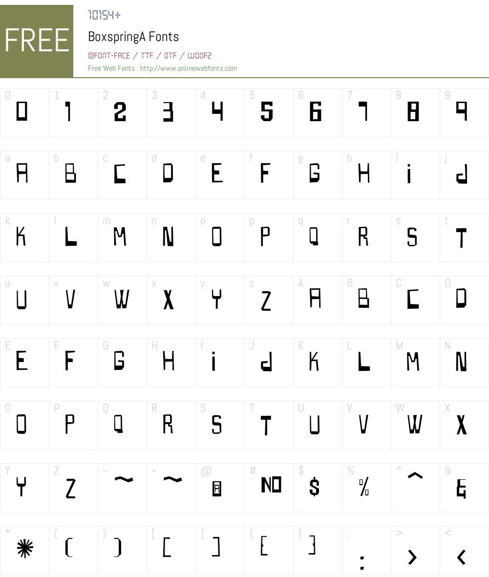 Boxspring Font Screenshots