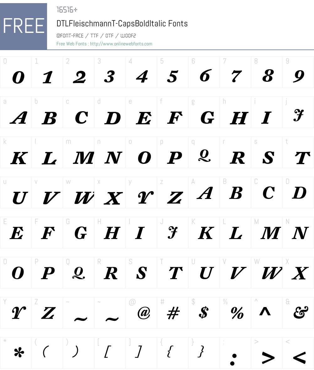 DTLFleischmannT Font Screenshots