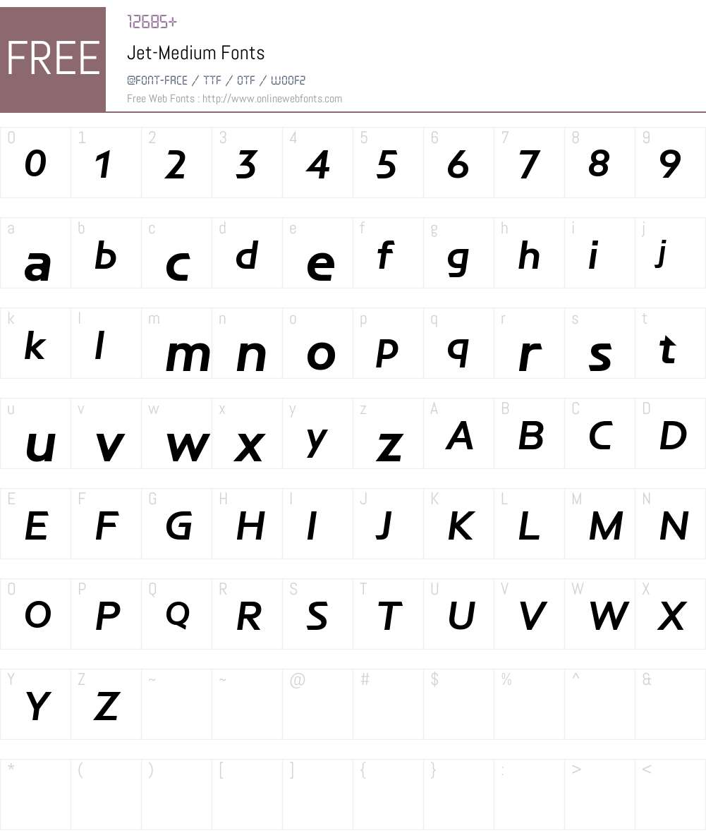 Jet Medium 1.000 Fonts Free Download - OnlineWebFonts.COM