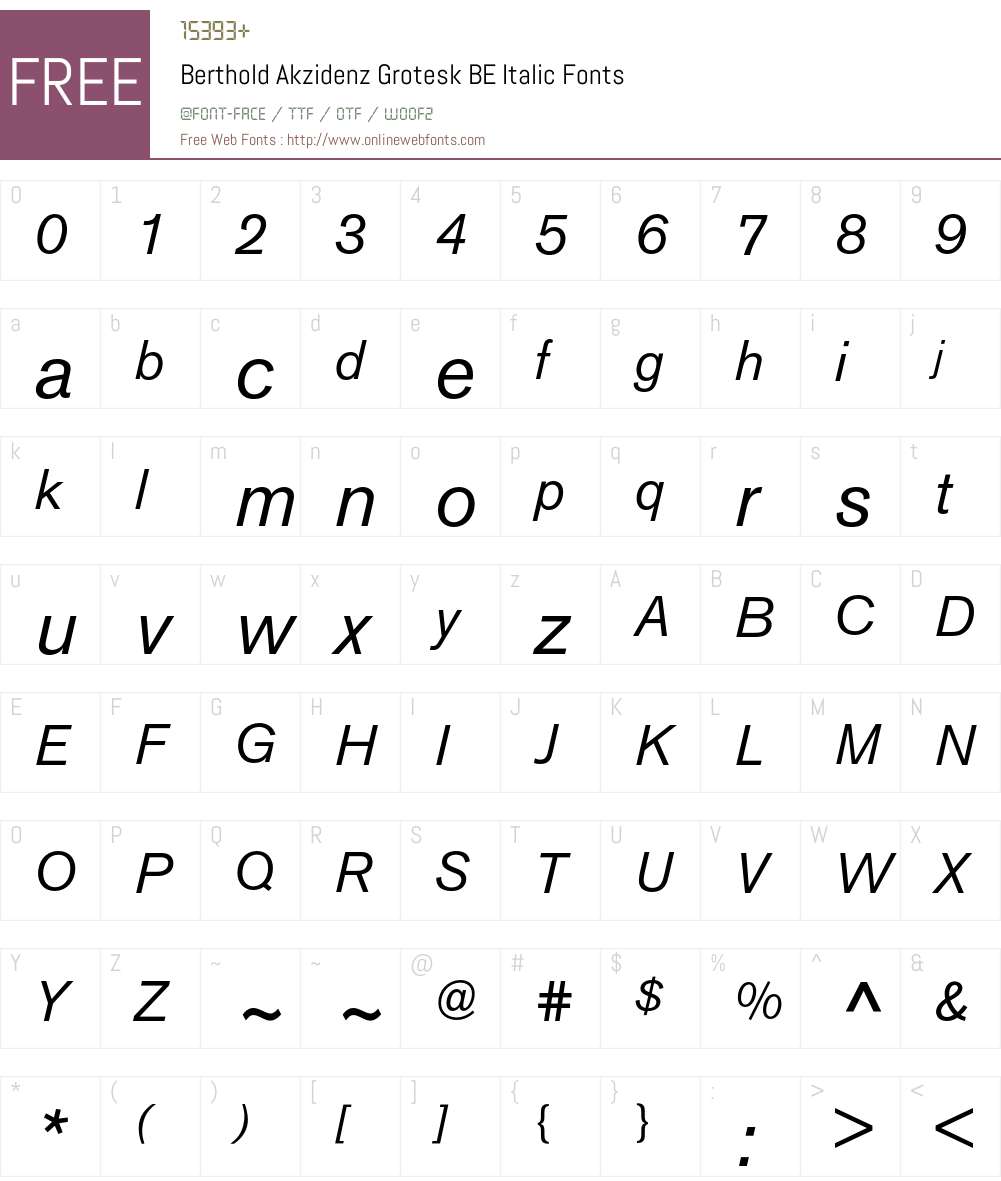 Berthold Akzidenz Grotesk BE Font Screenshots