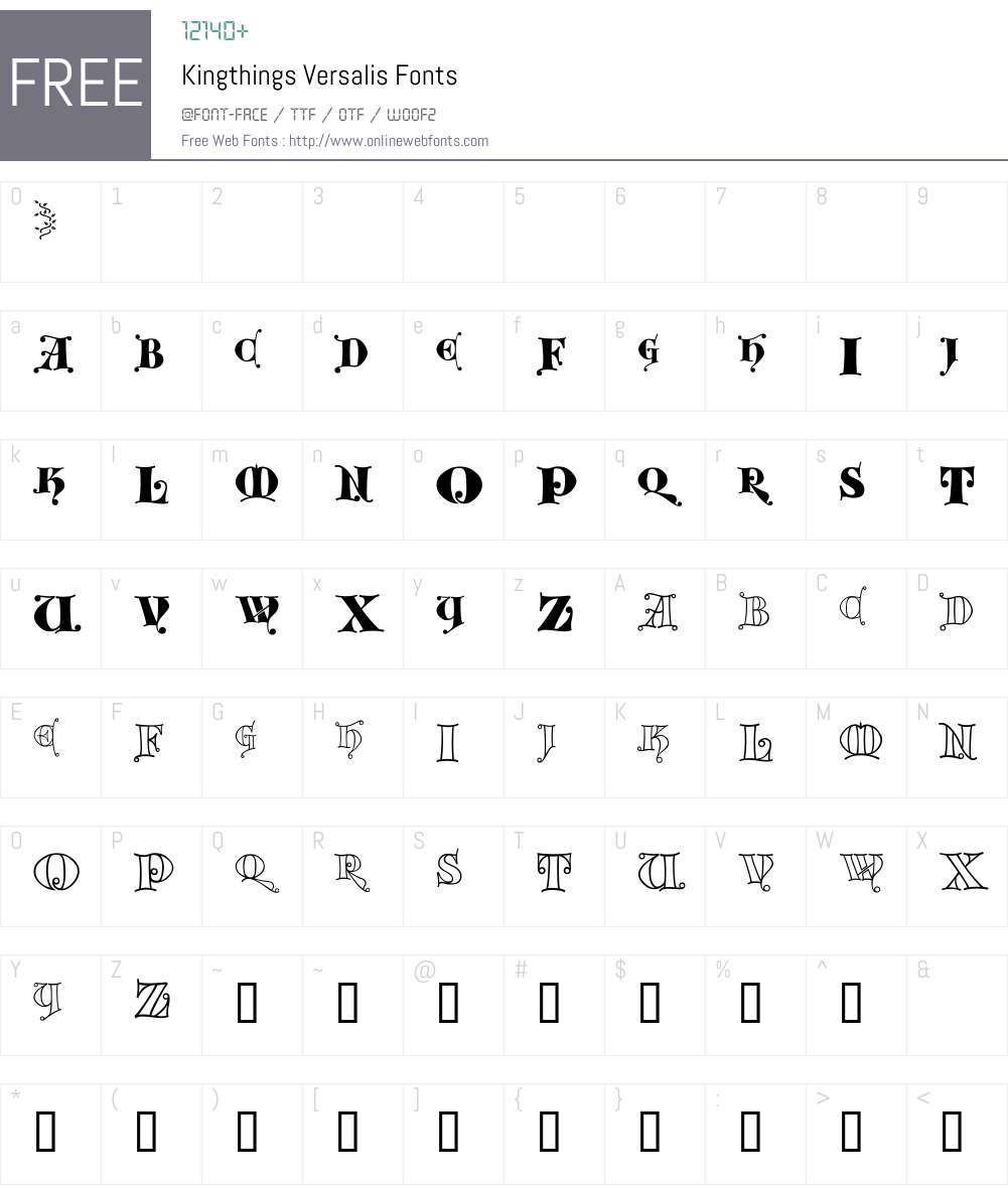 Kingthings Versalis Font Screenshots