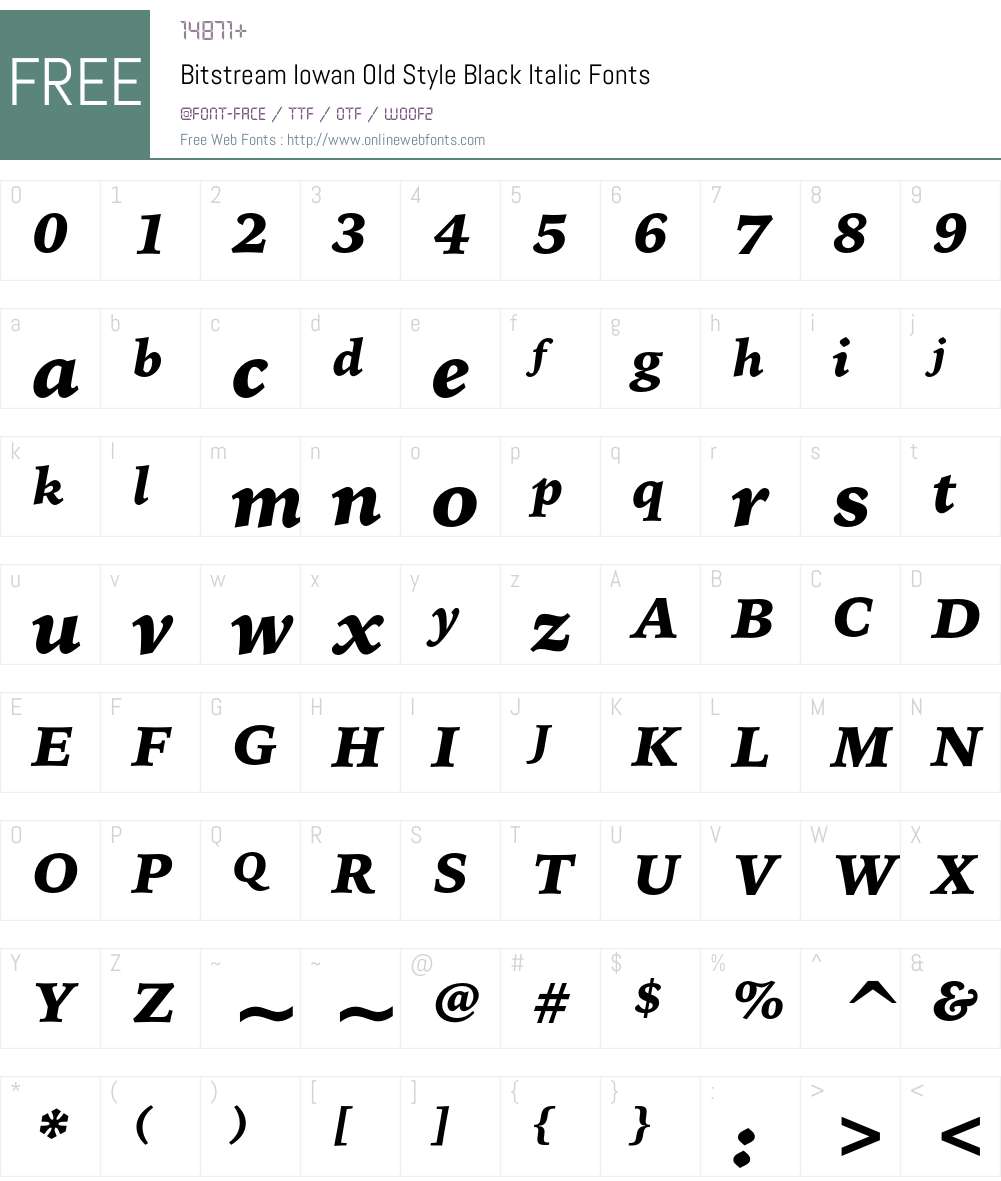 Bitstream Iowan Old Style Font Screenshots