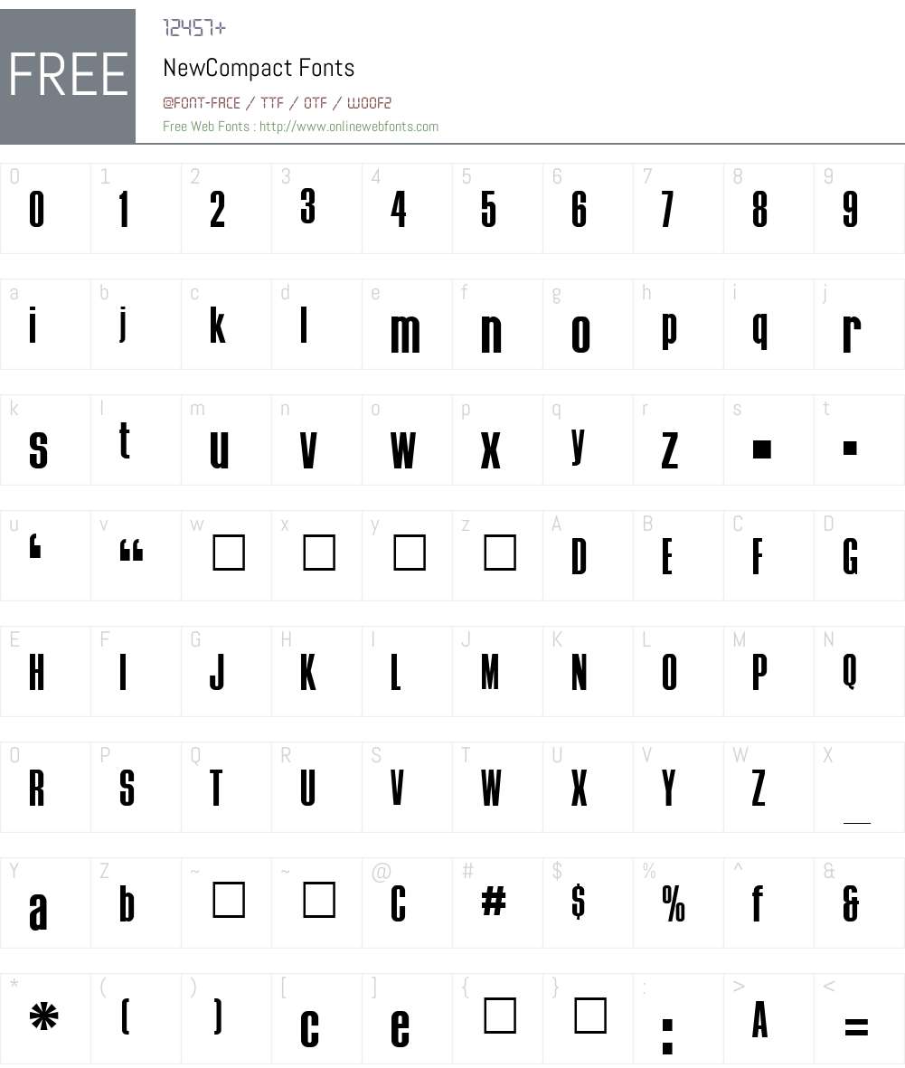 NewCompact Font Screenshots