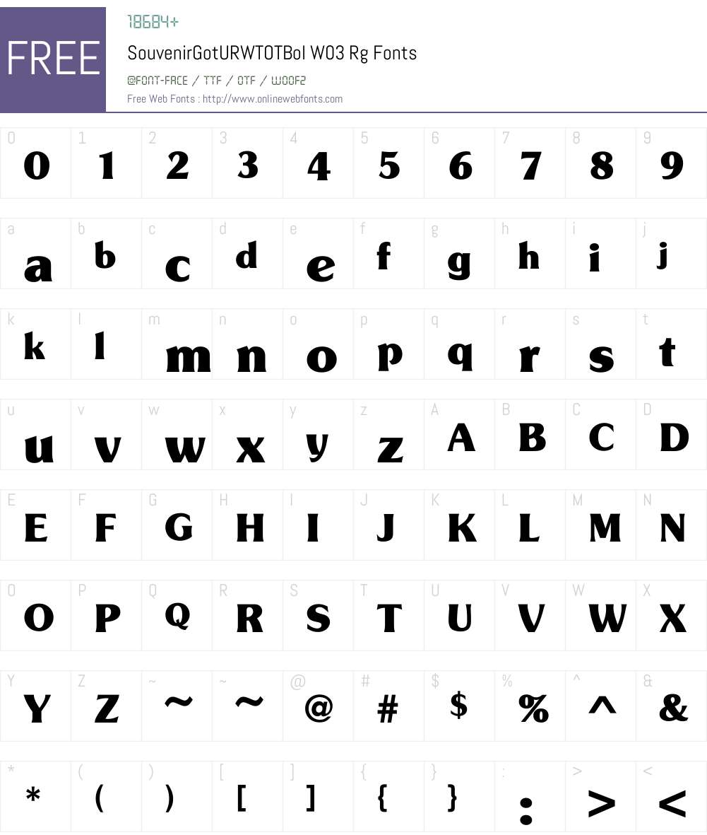 Souvenir Gothic Font Screenshots
