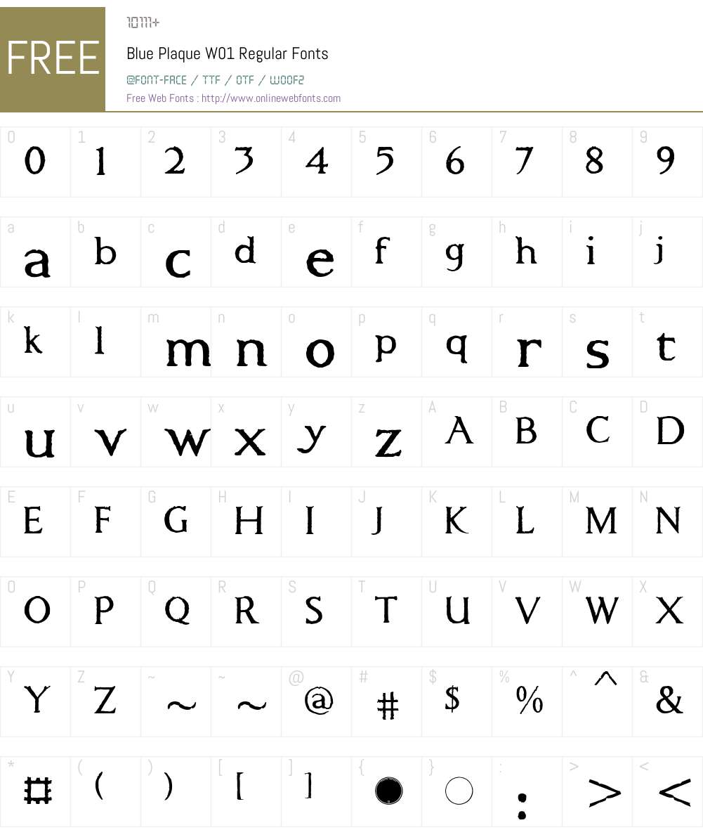 Blue Plaque Font Screenshots