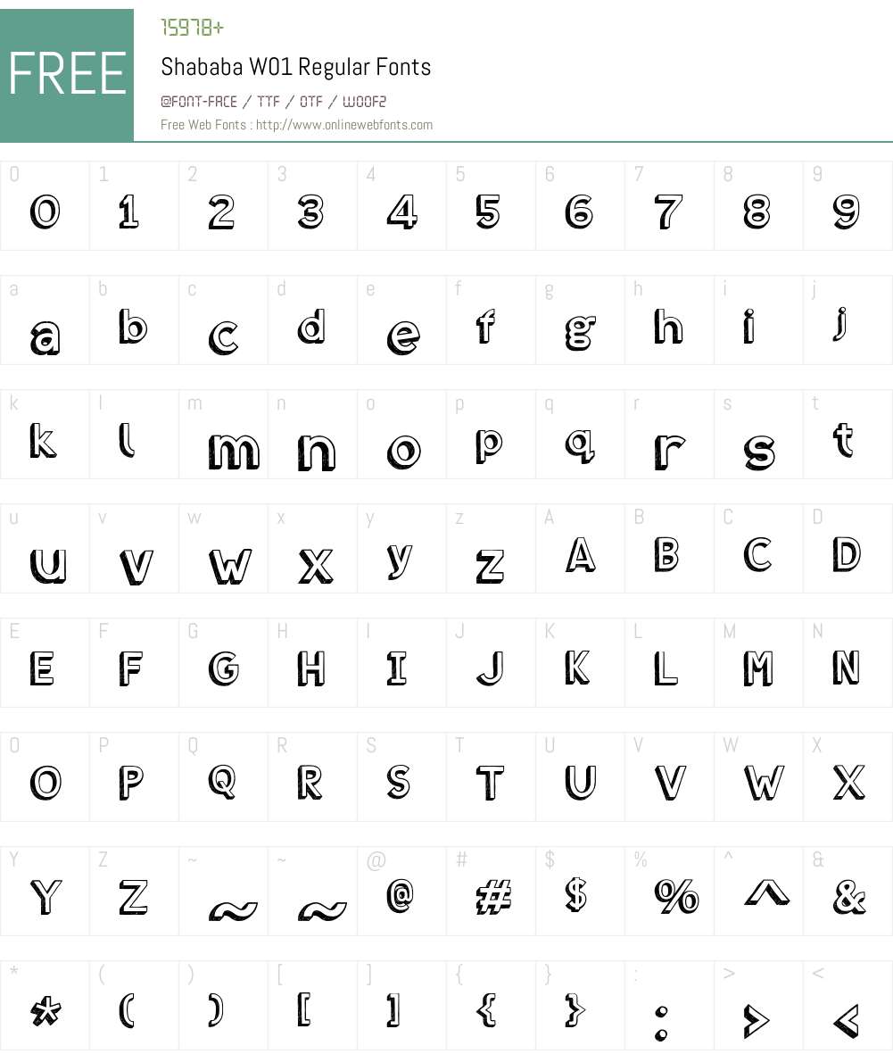 ShababaW01-Regular Font Screenshots
