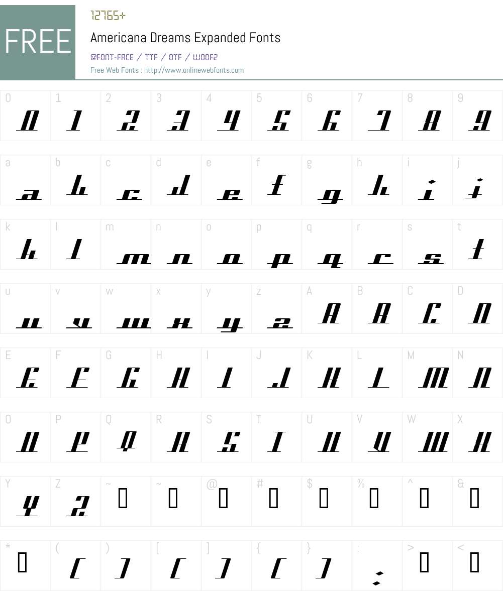 Americana Dreams Expanded Font Screenshots
