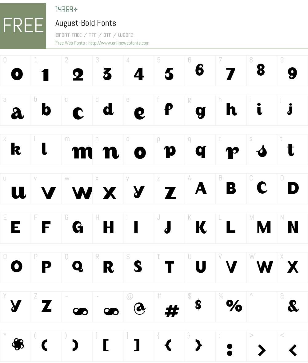 August Font Screenshots