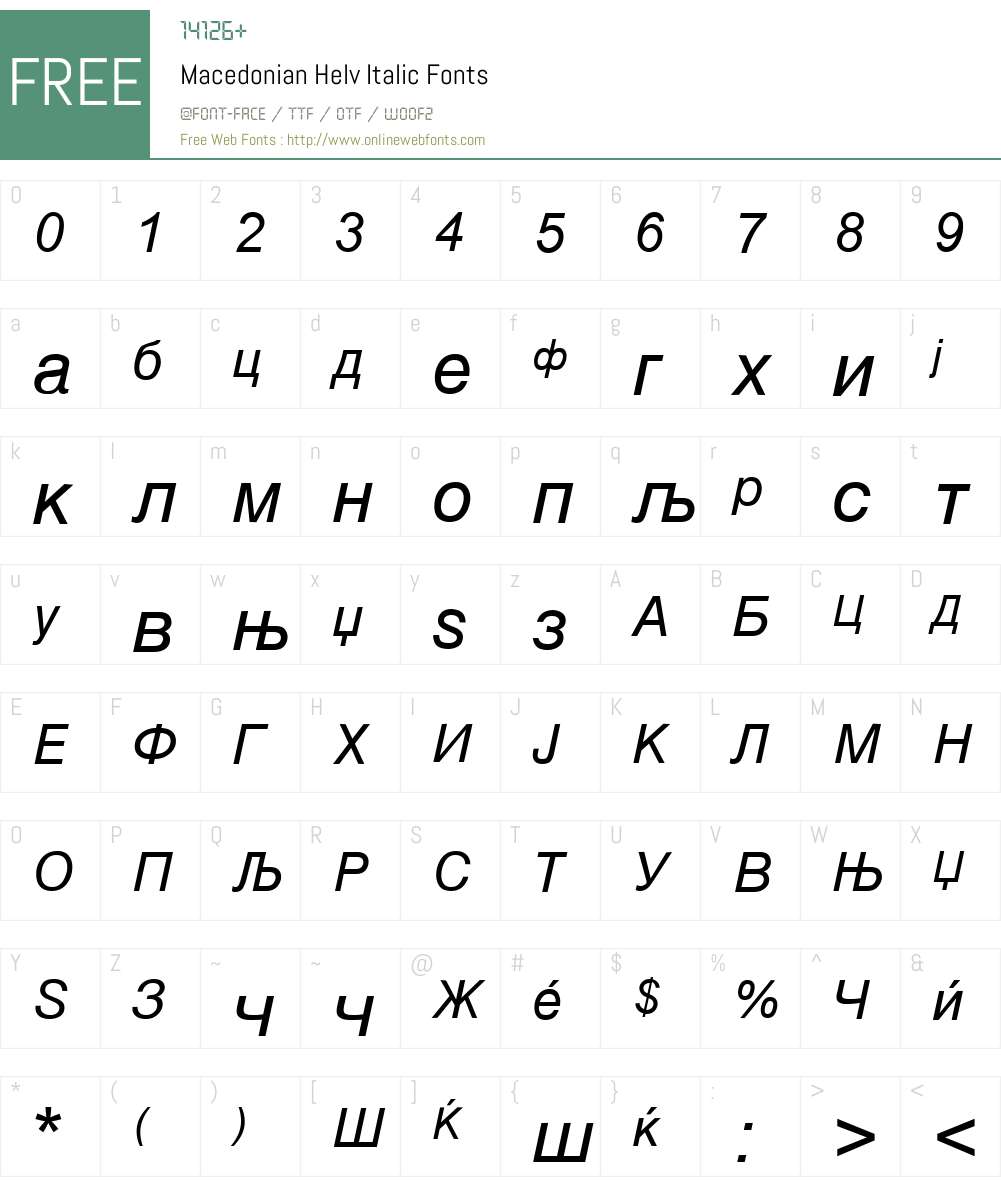 Macedonian Helv Font Screenshots