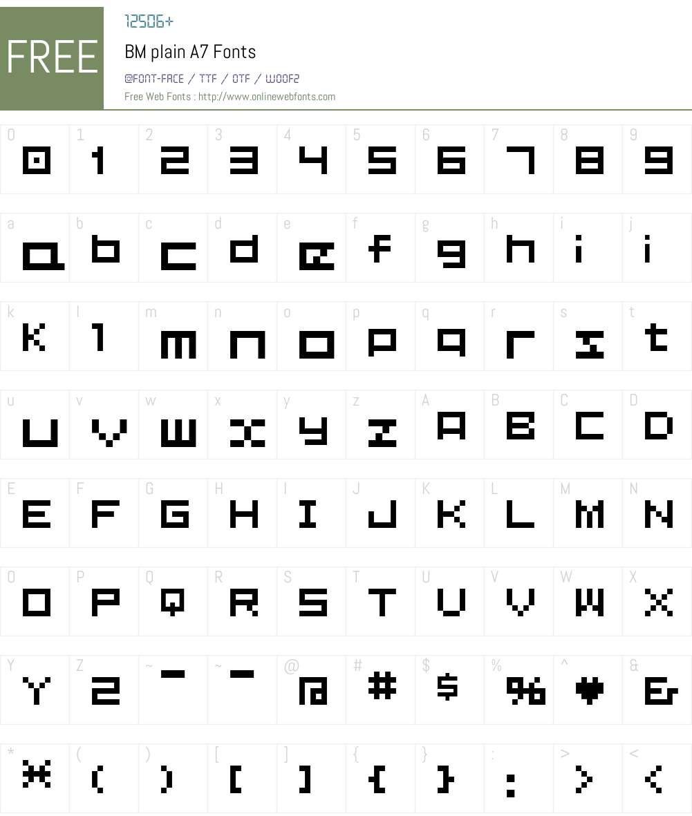 BM plain Font Screenshots