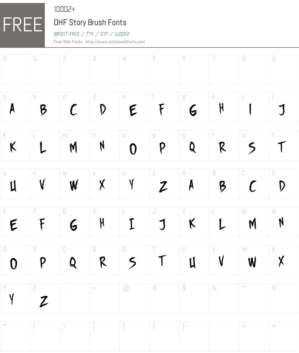 DHF Story Brush Font Screenshots