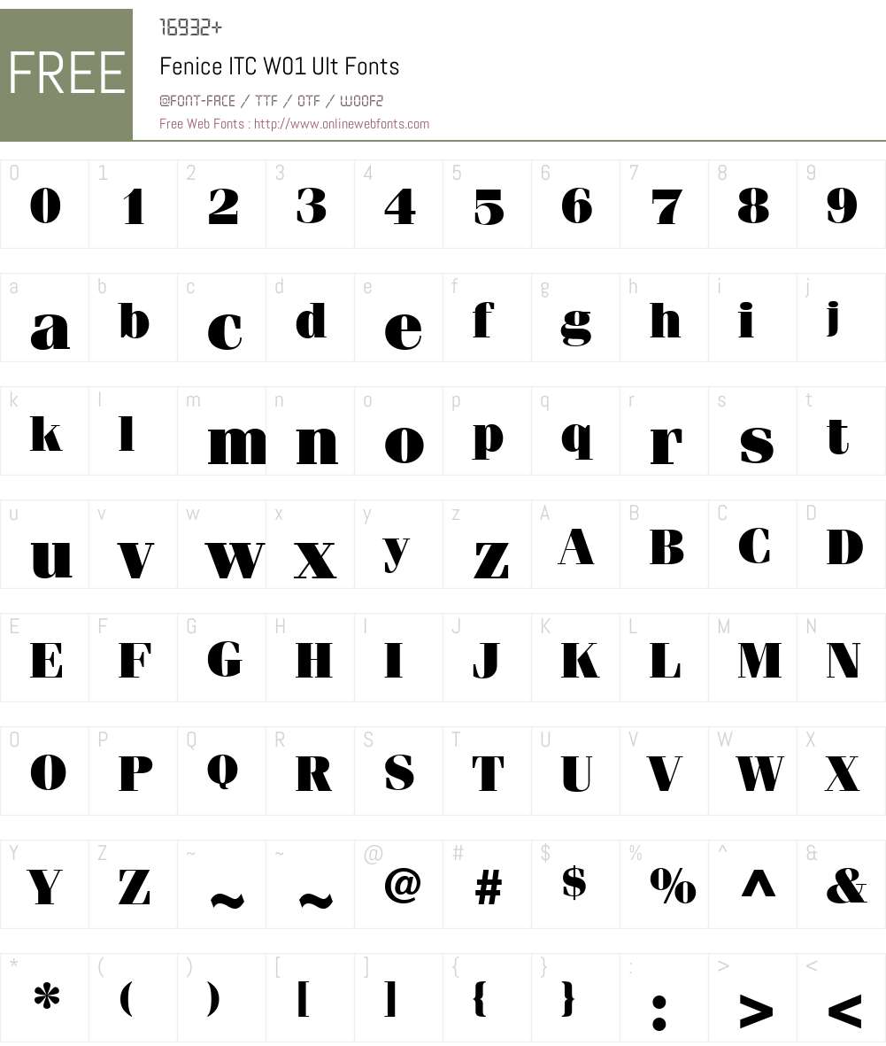 FeniceITCW01-Ult Font Screenshots