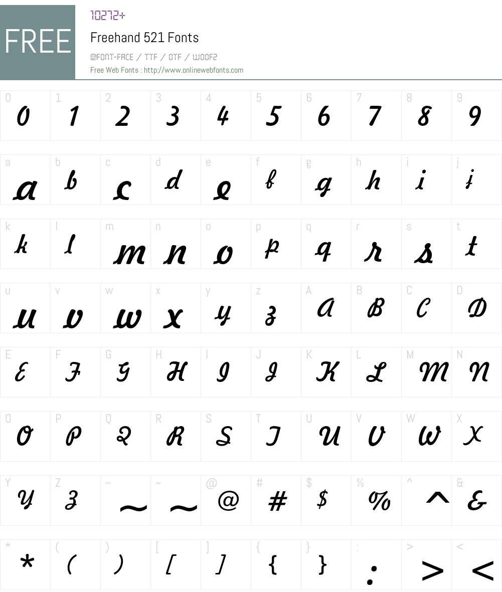 Freehand 521 Font Screenshots