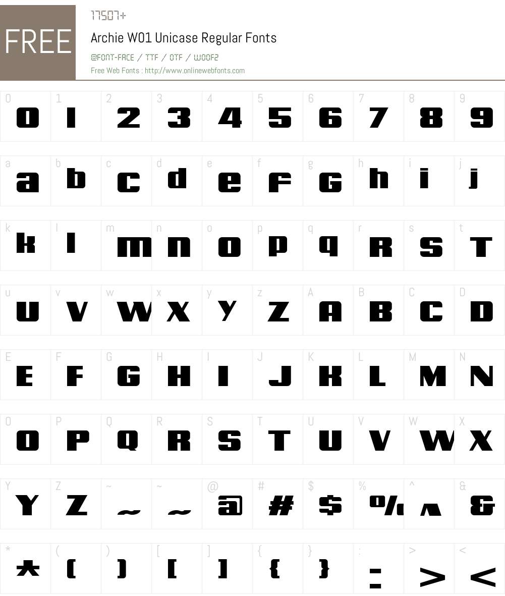 ArchieW01-UnicaseRegular Font Screenshots