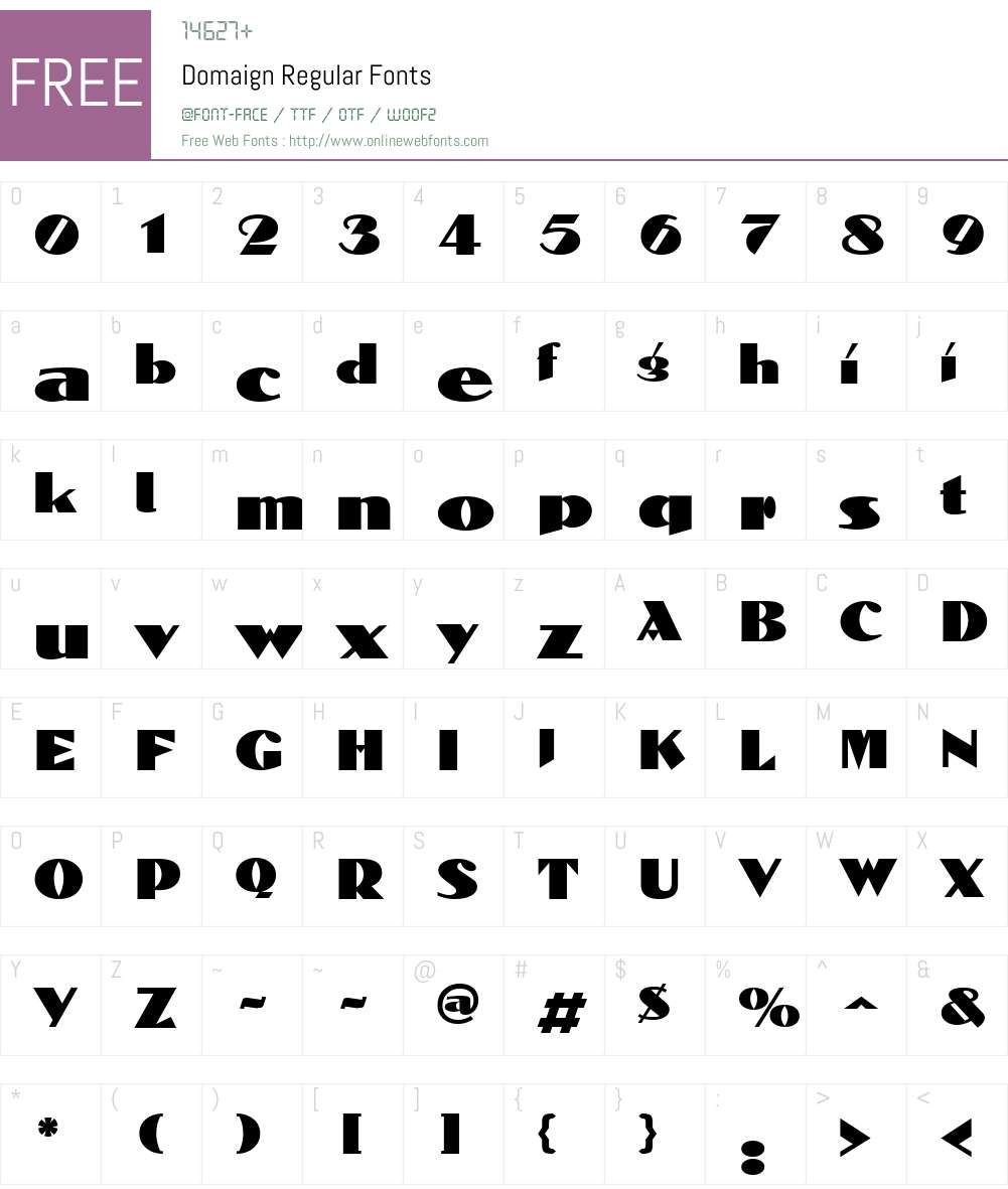 Domaign Font Screenshots