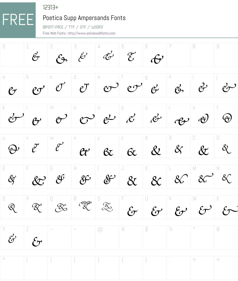 Poetica Font Screenshots