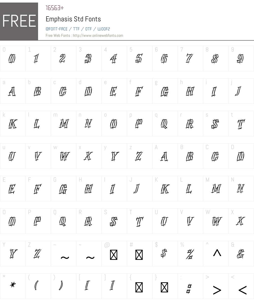 Emphasis Std Font Screenshots