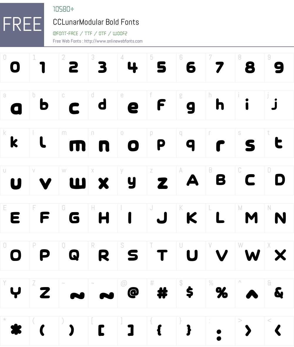 CCLunarModular-Bold Font Screenshots