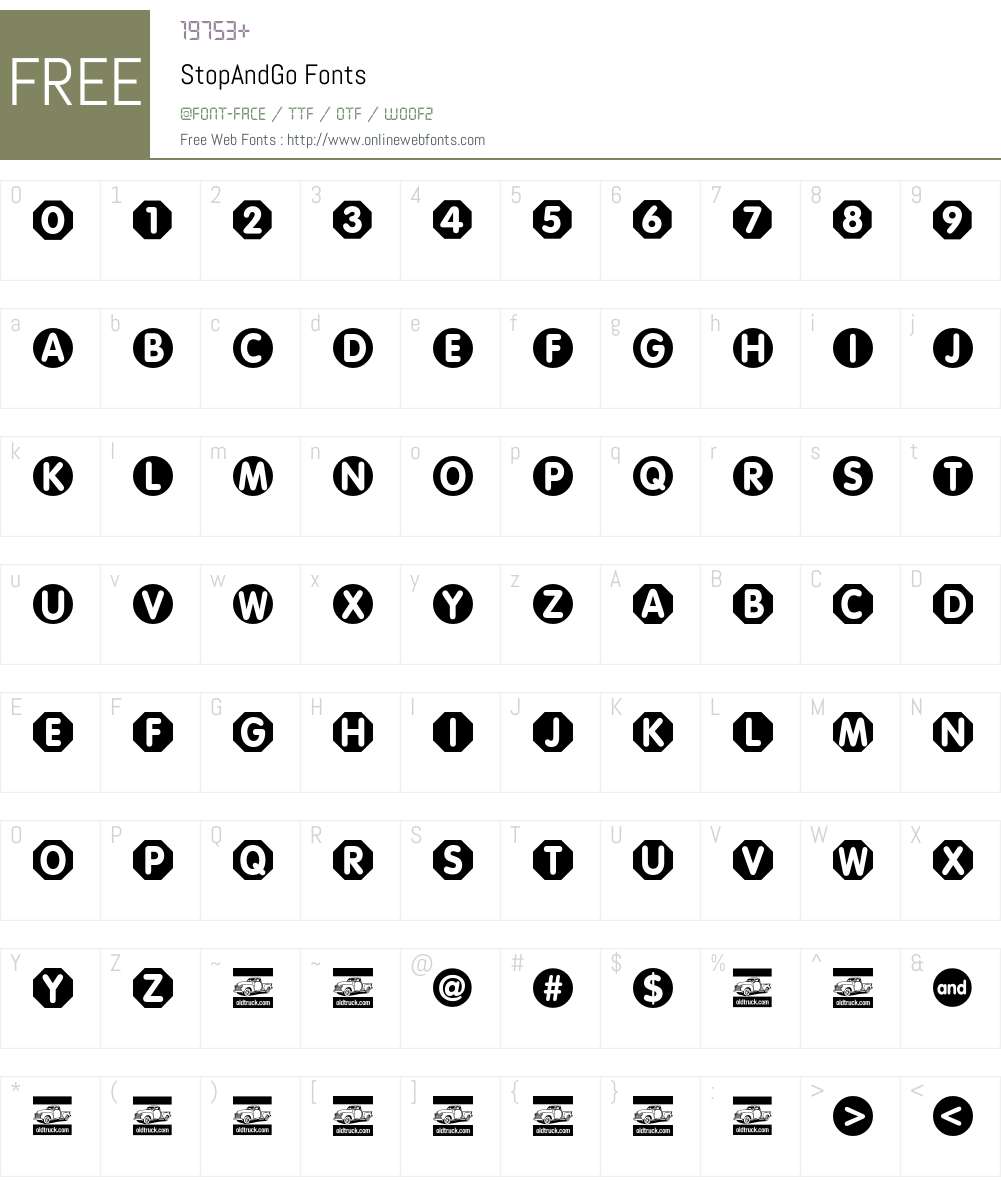 StopAndGo Font Screenshots