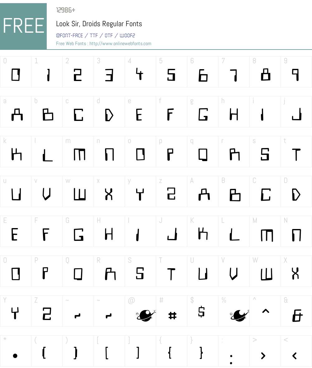 Look Sir, Droids Font Screenshots