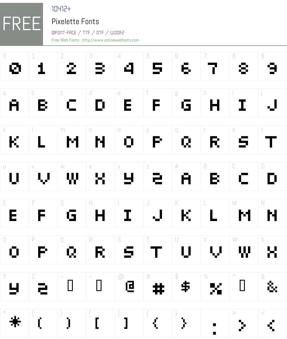 Pixelette Font Screenshots